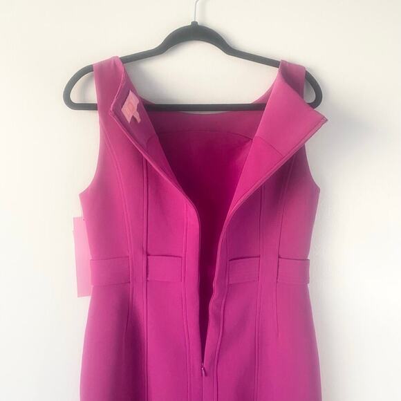 NWT LDT Annemarie Stretch Crepe Solid Sleeveless‎ Dress in Fuchsia Size 8 - Picture 6 of 8